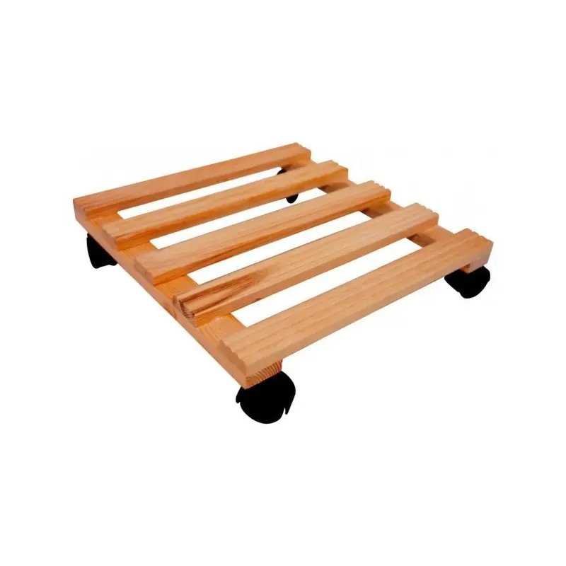 DEMA Pojízdná dřevěná podložka pod květiny 35x35 cm | Speciální nabídka