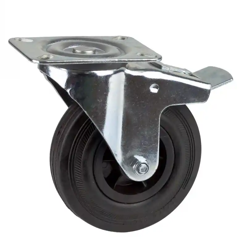 DEMA Gumové otočné kolečko s brzdou 125 mm, do 60 kg - Skladem