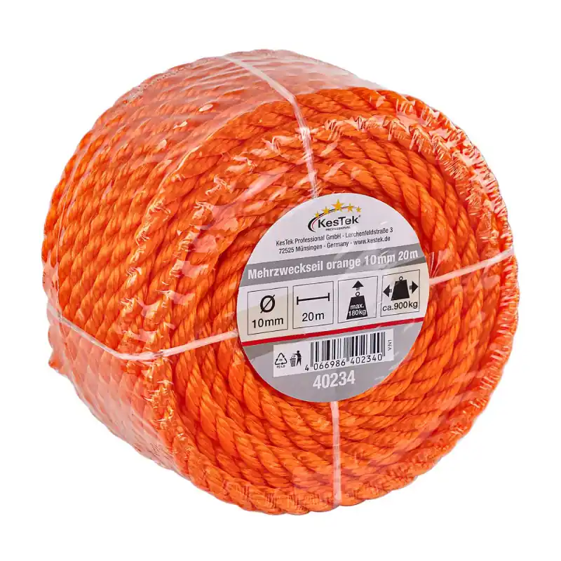 Nově v sortimentu | KesTek Víceúčelové lano 20 m / 10 mm, oranžové