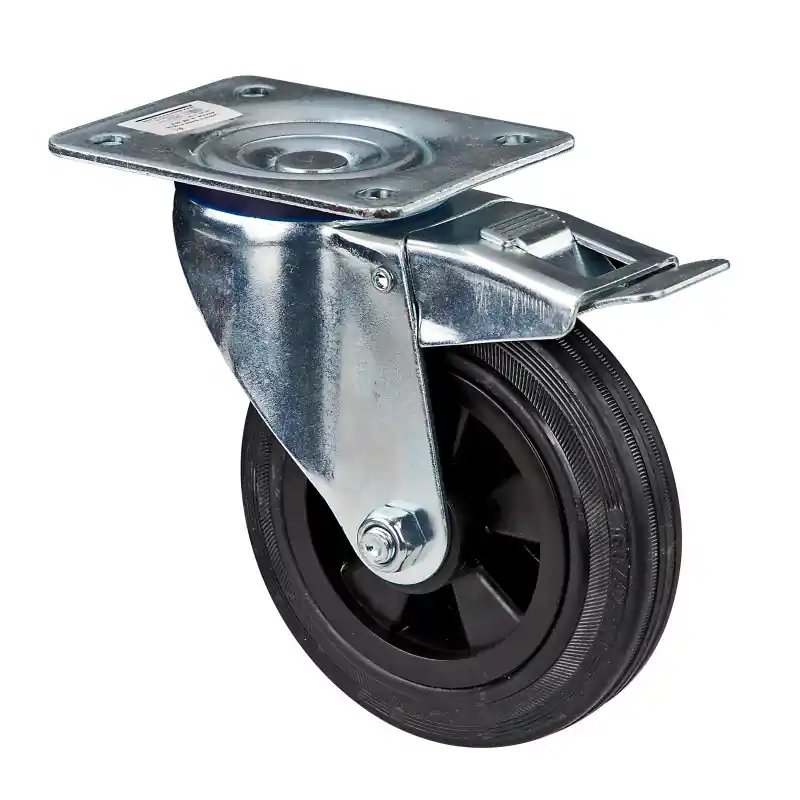 Žádaný produkt - DEMA Gumové otočné kolečko s brzdou 160 mm, do 70 kg