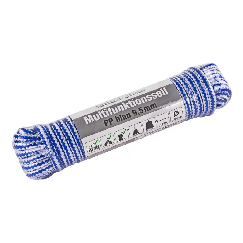 Lze objednat | KesTek Multifunkční lano PP 15 m / 9,5 mm, modré