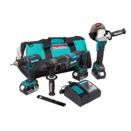 Akce končí brzy | Sada aku strojů, 18.0 V, 5.0 Ah, Li-Ion, DGA504+DHR241+DDF482, Makita, DLX3078TX1