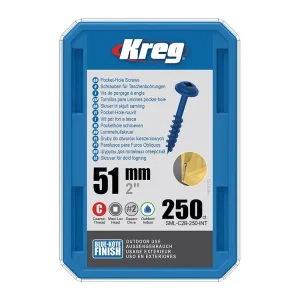Snadný nákup - Kreg Blue-Kote Maxi-Loc Šrouby pro skryté spoje - 51 mm, hrubý závit, 250 ks
