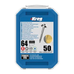Poslední dny | Kreg Nerez Maxi-Loc Šrouby pro skryté spoje - 64 mm, hrubý závit, 50 ks