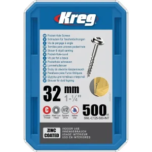 Kreg Zinc Maxi-Loc Šrouby pro skryté spoje - 32 mm, hrubý závit, 500 ks - Doporučujeme