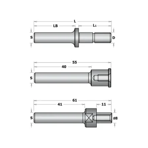 Slevy | CMT C924 Trn talířové frézy s podložkami - S=12, D=M8, L1=47