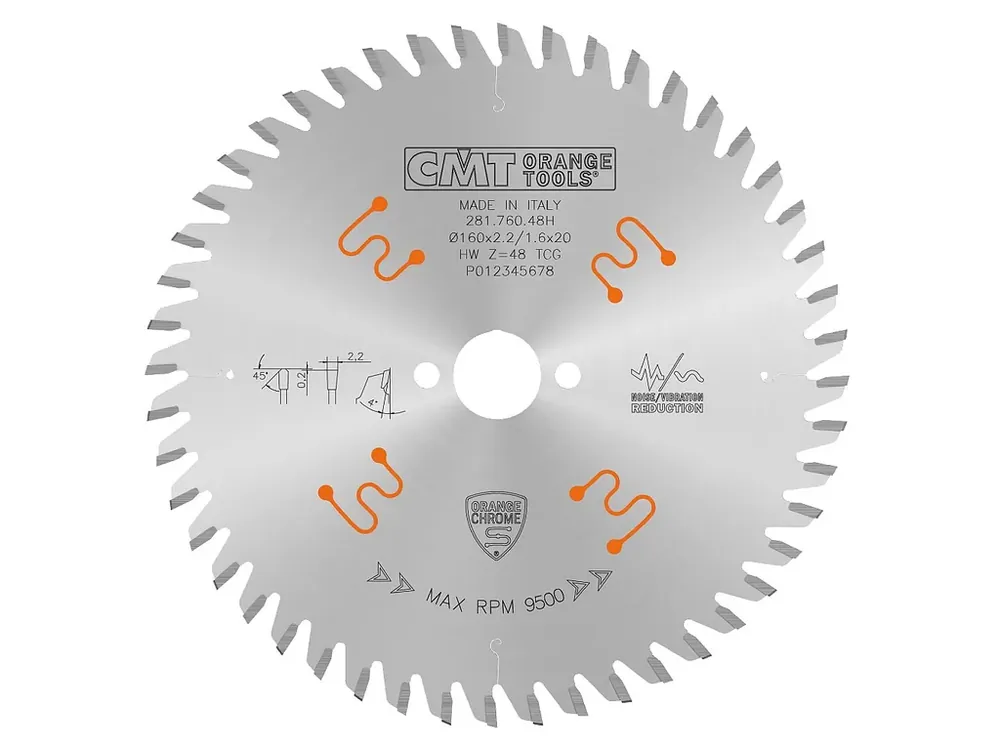 Top produkt - CMT CHROME Pilový kotouč na lamino a kompozity - D160x2,2 d20 Z48 HW