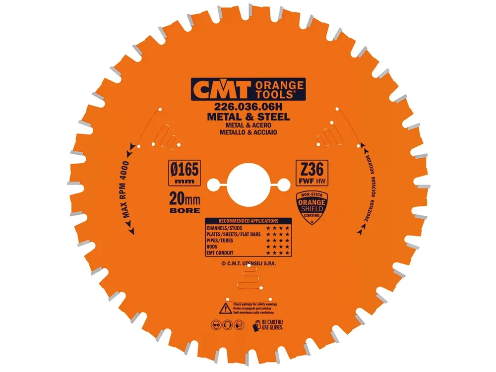 CMT Industrial Pilový kotouč na železo - D165x1,5 d20 Z36 HW - Extra sleva