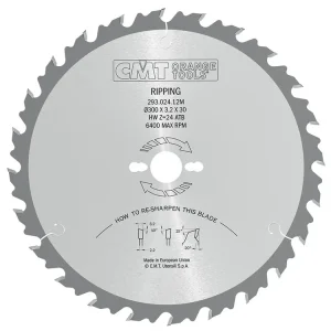 Akční cena | CMT Industrial Pilový kotouč pro podélné řezy - D300x3,2 d35 Z24 HW