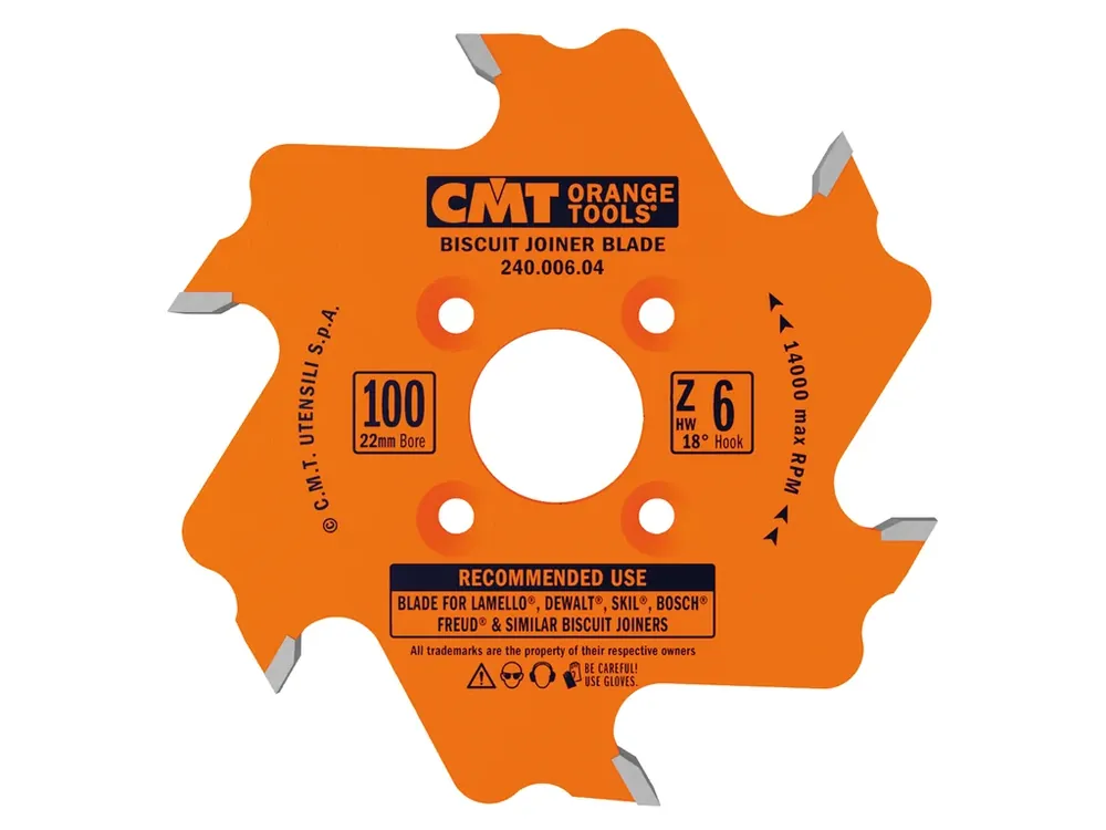 Prémiová kvalita - CMT Kotouč lamelovací pro lamelové spoje - D100x3,96 d22 Z6 HW střídavý zub