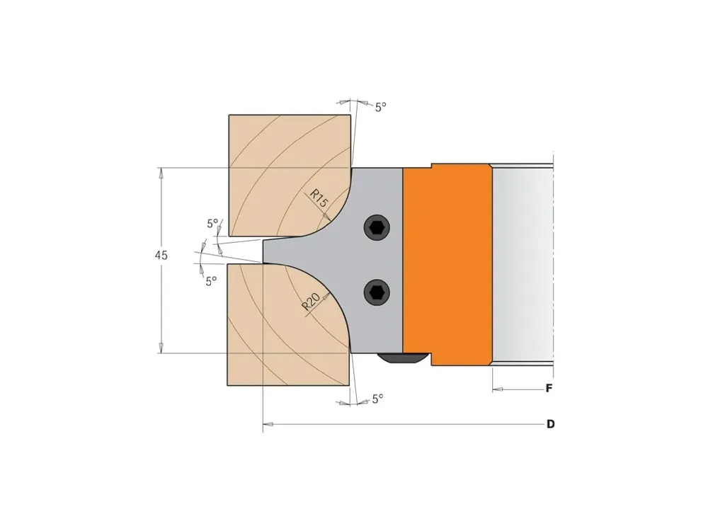 CMT Nůž pro C694004 - pár žiletek R=15+20mm | Tovární cena