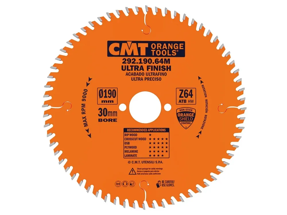 Zbývá pár kusů - CMT Orange Pilový kotouč pro elektronářadí, finální řez - D190x2,6 d20 Z40 HW