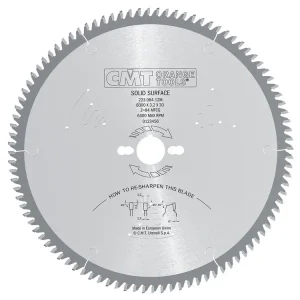 Snadné vrácení - CMT Pilový kotouč pro Corian a silnostěnné plasty - D250x3,2 d30 Z72 HW