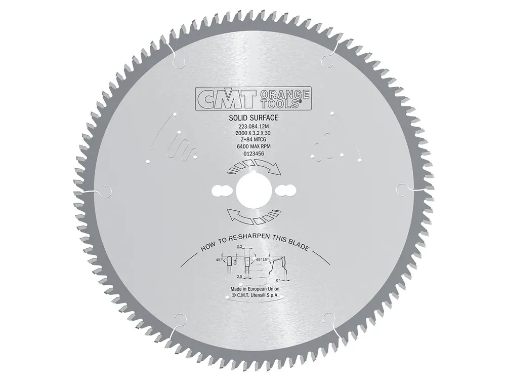 Snadné vrácení - CMT Pilový kotouč pro Corian a silnostěnné plasty - D250x3,2 d30 Z72 HW