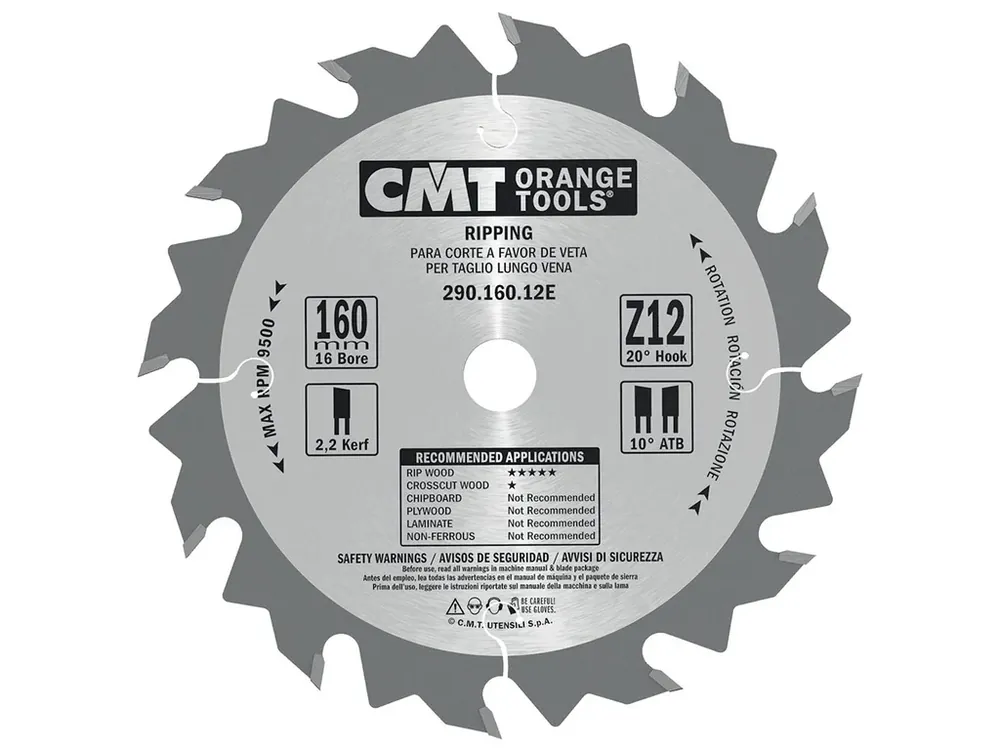 CMT Pilový kotouč pro elektronářadí, podélný řez - D190x20 Z12 HW - Ušetřete více