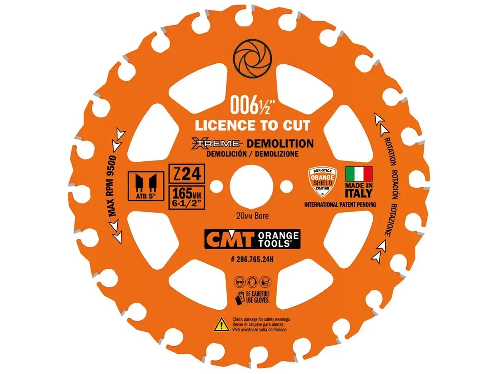 Jen dnes | CMT XTreme Pilový kotouč na demoliční práce - D165x2,3 d20 Z24 HW