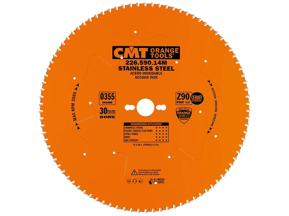 K dispozici | CMT XTreme Pilový kotouč na nerez ocel - D355x2,2 d30 Z90 HW
