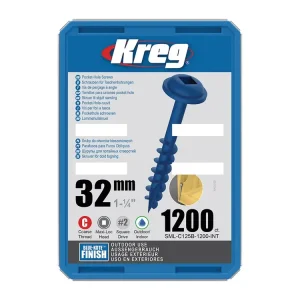 Rychlé dodání | Kreg Blue-Kote Maxi-Loc Šrouby pro skryté spoje - 32 mm, hrubý závit, 1200 ks
