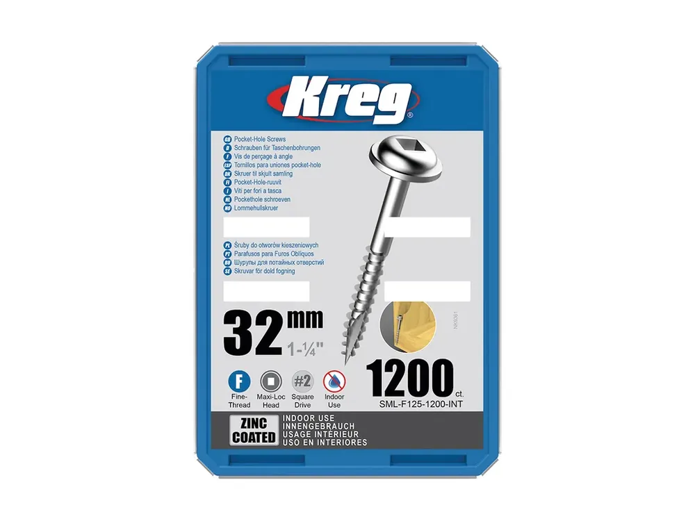 Cenový hit - Kreg Zinc Maxi-Loc Šrouby pro skryté spoje - 32 mm, jemný závit, 1200 ks