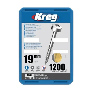 Kreg Zinc Pan-Head Šrouby pro skryté spoje - 19 mm, jemný závit, 1200 ks | Speciální cena