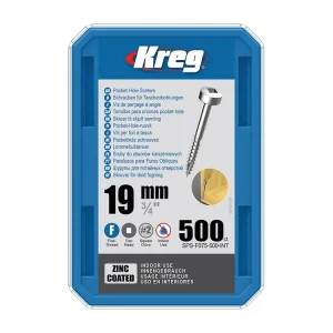 Kreg Zinc Pan-Head Šrouby pro skryté spoje - 19 mm, jemný závit, 500 ks | Nový produkt