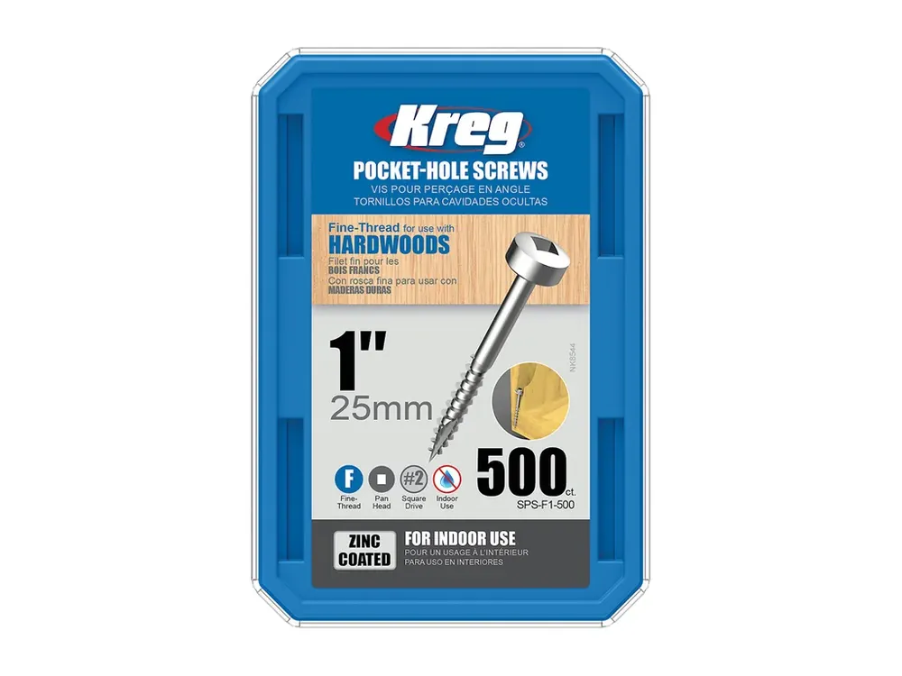 Kreg Zinc Pan-Head Šrouby pro skryté spoje - 25 mm, jemný závit, 500 ks | Výhodná koupě