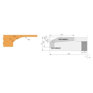 Špičkový produkt - Profilový nůž pro F633, 59x12x1,5 spodní braní