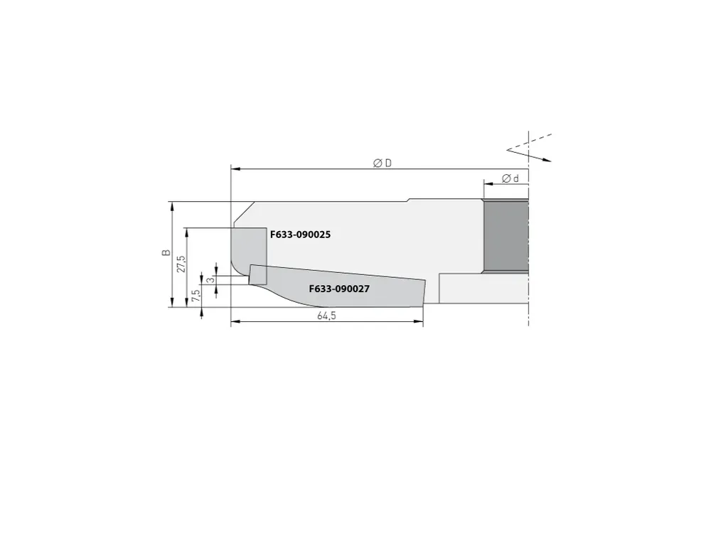 Speciální cena | Profilový nůž pro F633,19x12x1,5 horní braní