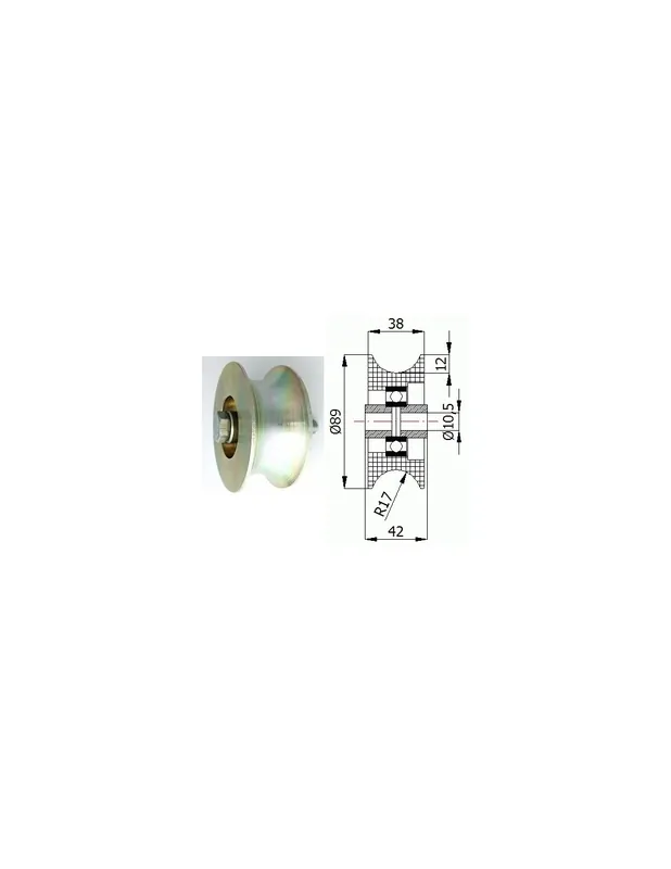 Sleva | TR-89 1" pr.34mm Ocelová kladka profil na trubku