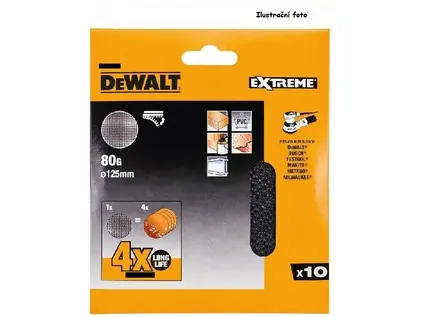 Rychlá expedice - Brusná síťovina Dewalt 125 P240 na suchý zip, 10ks