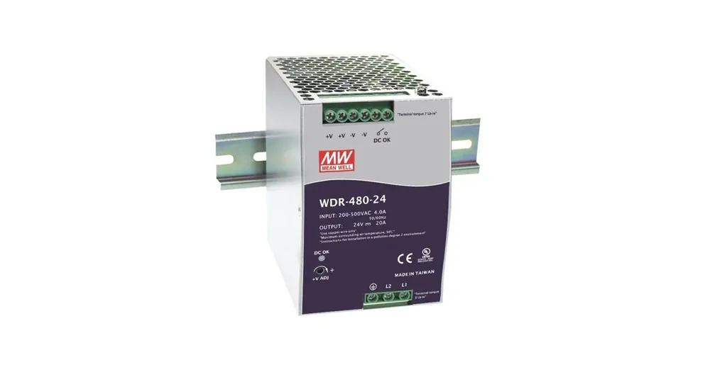 Zdroj na DIN lištu Mean Well WDR-480-24, 24V/20A | Pospěšte si