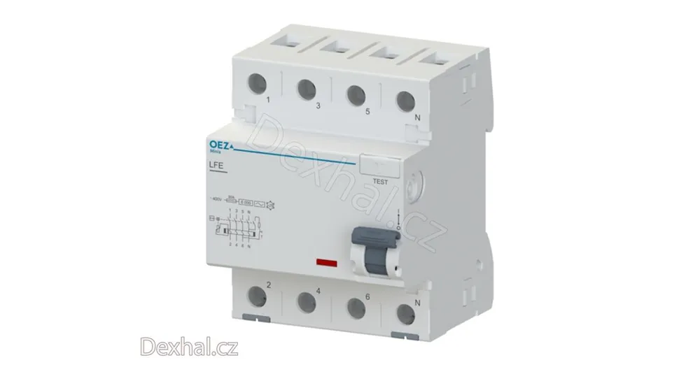 Chránič OEZ LFE-25-4-300AC, 25A, 4P, 300mA, 6kA, OEZ 42402 - Skvělá cena