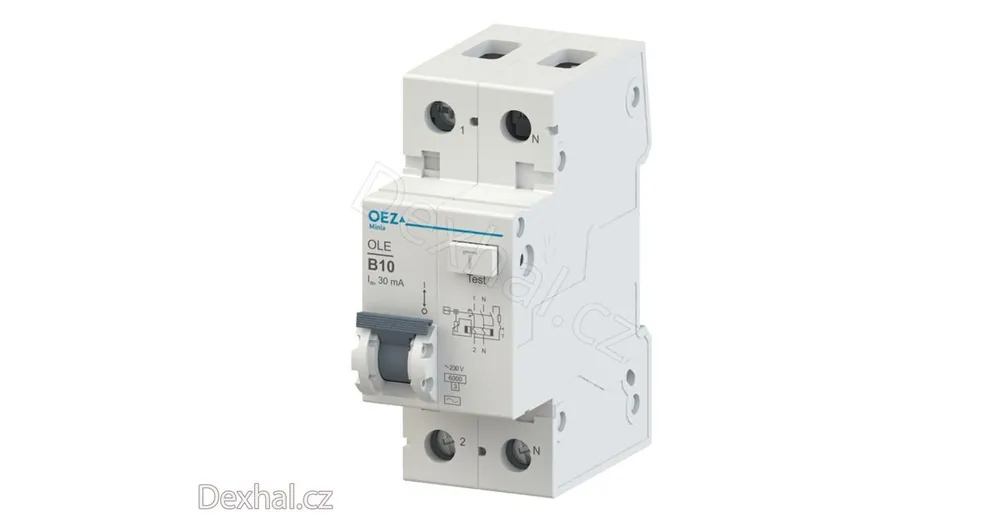 Chránič s jističem OEZ OLE-6C-1N-030AC, 6A, 2P, 30mA, 6kA, OEZ 38320 - Připraveno k odeslání