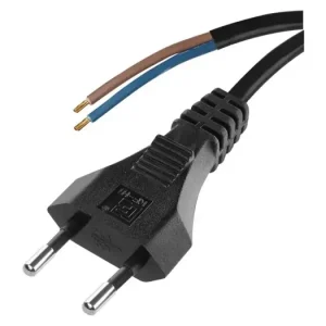 Poslední dny akce | Flexo šňůra PVC, 2P dvoupólová s vidlicí, černá