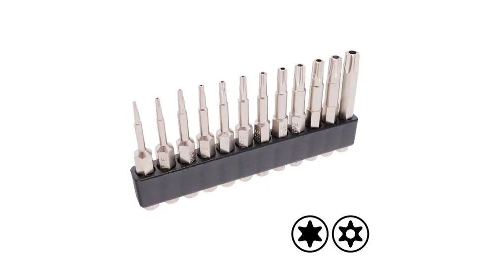 Sada 12ks bitů, bezpečnostní Torx T5-T40, T5, T6, T7, T8, T9, T10, T15, T20, T25, T27, T30, T40 - Oblíbený produkt