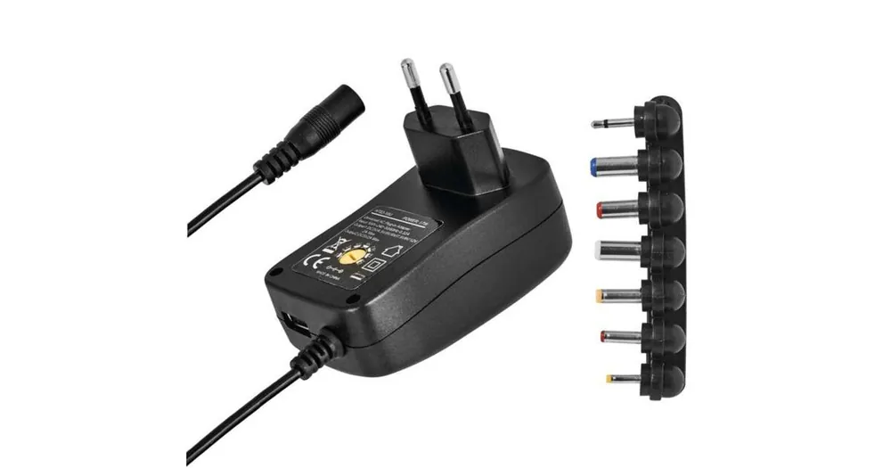Univerzální spínaný napájecí adaptér, nastavitelný 3-12V/2,25A s USB a hřebínkem - Velká sleva