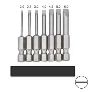 Skladem | Sada 7ks bitů, Plochý SL2, SL2.5, SL3, SL4, SL4.5, SL5, SL6, délka 50mm
