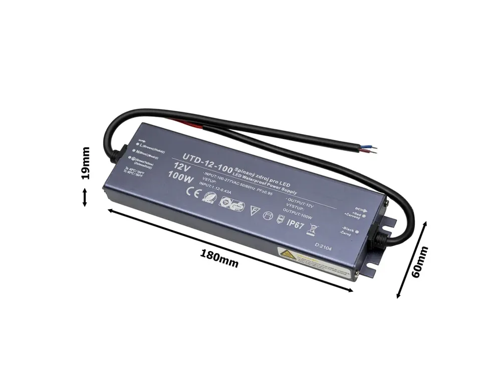 LED zdroj 12V 100W UTD-12-100 Záruka 5 let - Akční nabídka