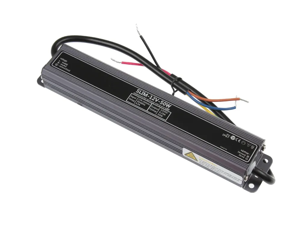 LED zdroj 12V 50W IP67 SLIM-12V-50W | Připraveno k expedici