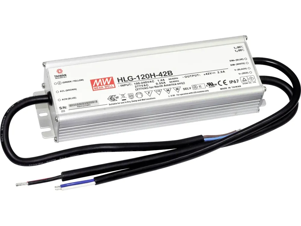 HLG-120H-42B Mean Well Stmívatelný zdroj LED 120W 42V | Populární