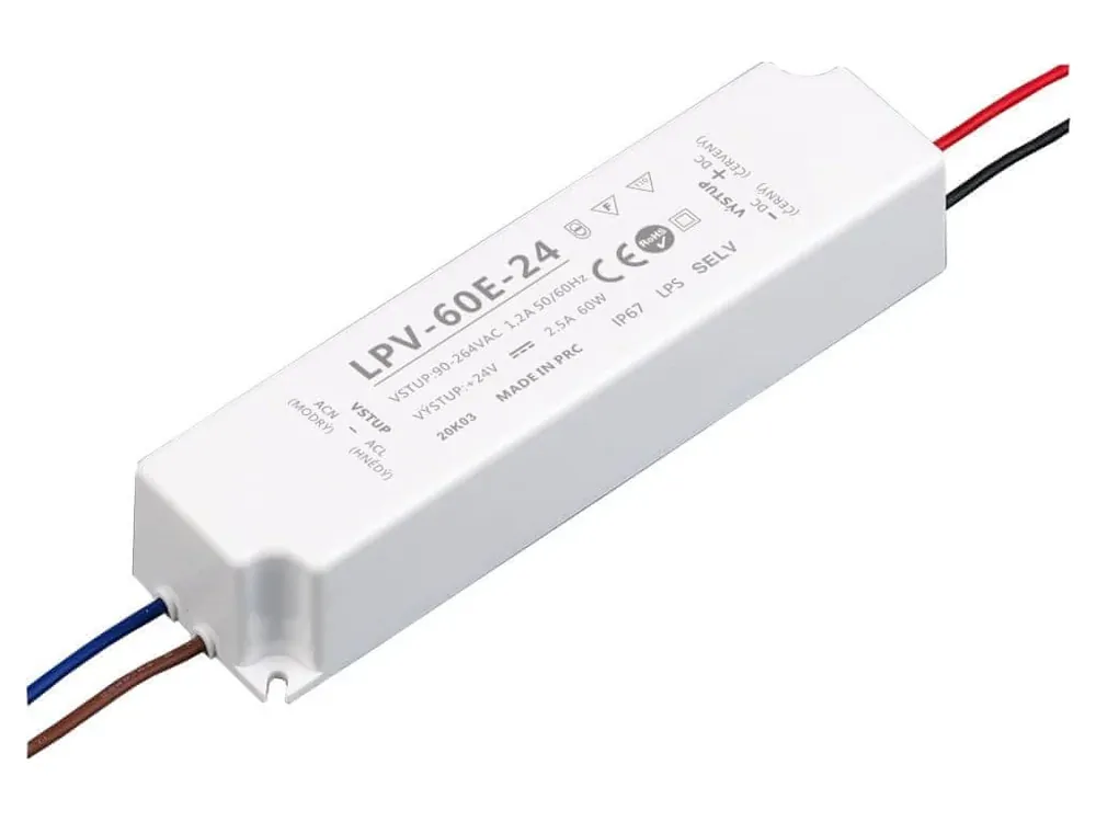 Oblíbený u zákazníků - LED zdroj 24V 60W - LPV-60E-24 056083 T-LED