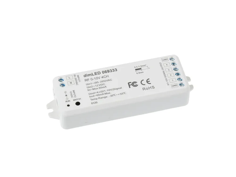 Ovladač dimLED RF 0-10V 4CH | K dispozici