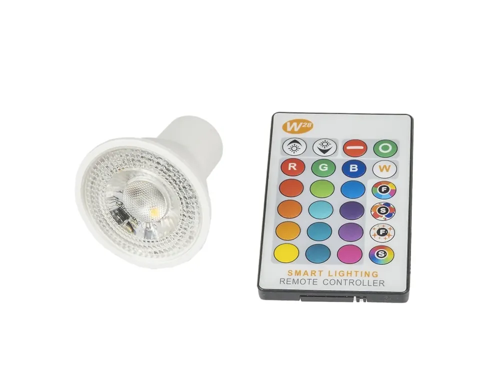 LED žárovka RGBW GU10 5W 60° - Cenový hit