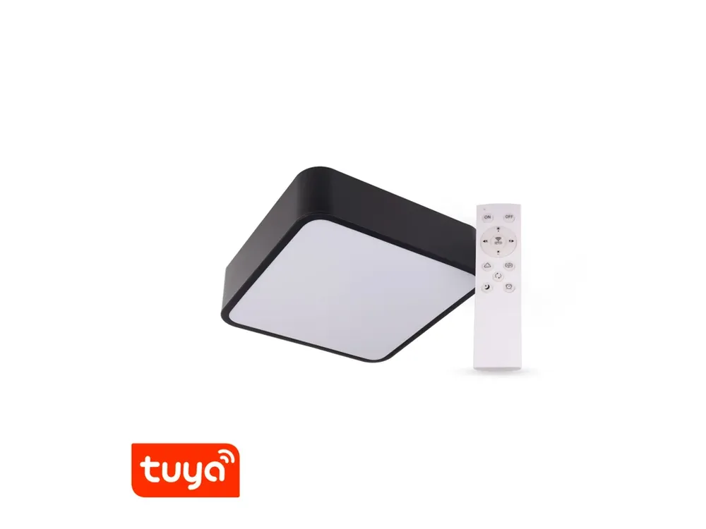SMART Tuya LED svítidlo RENDO 24W CCT hranaté černé | Vysoká kvalita