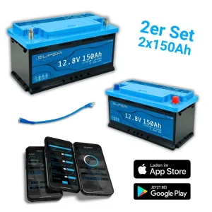 Velká sleva - SuperVolt 300Ah 12,8V Polar Set Supervolt POLAR LiFePO4 300ah 12,8V lithiová baterie s ohřívačem (2x SX150-P)