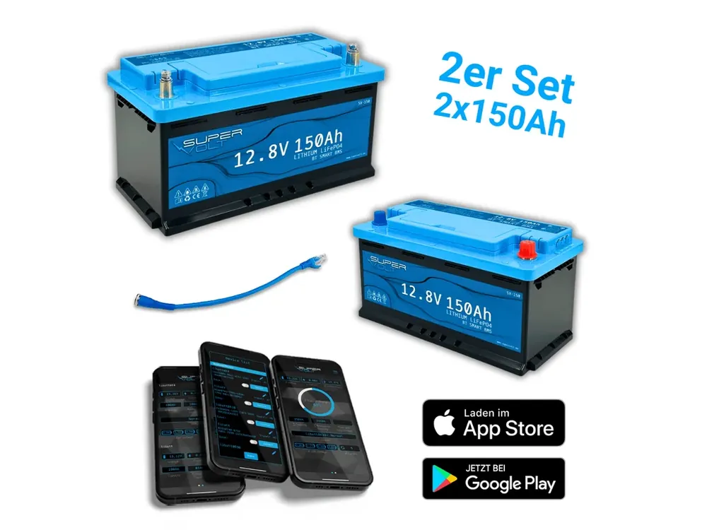 Velká sleva - SuperVolt 300Ah 12,8V Polar Set Supervolt POLAR LiFePO4 300ah 12,8V lithiová baterie s ohřívačem (2x SX150-P)