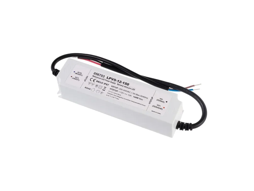 LED zdroj 12V 150W LPV5-12-150 Záruka 5 let - Outlet