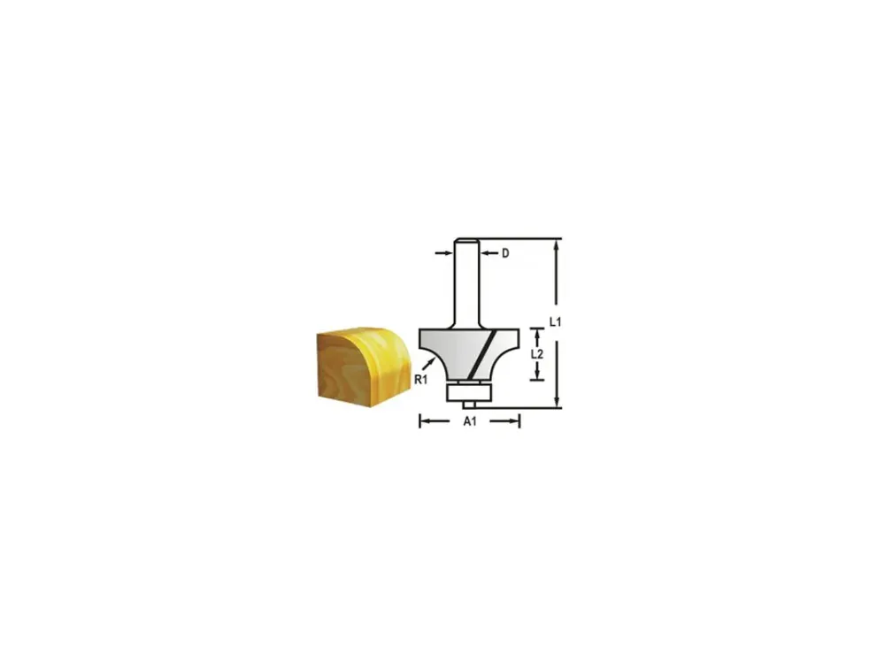 Zaoblovací fréza s ložiskem stopka 8 mm,20,7x10x52 mm R=4mm - Akce