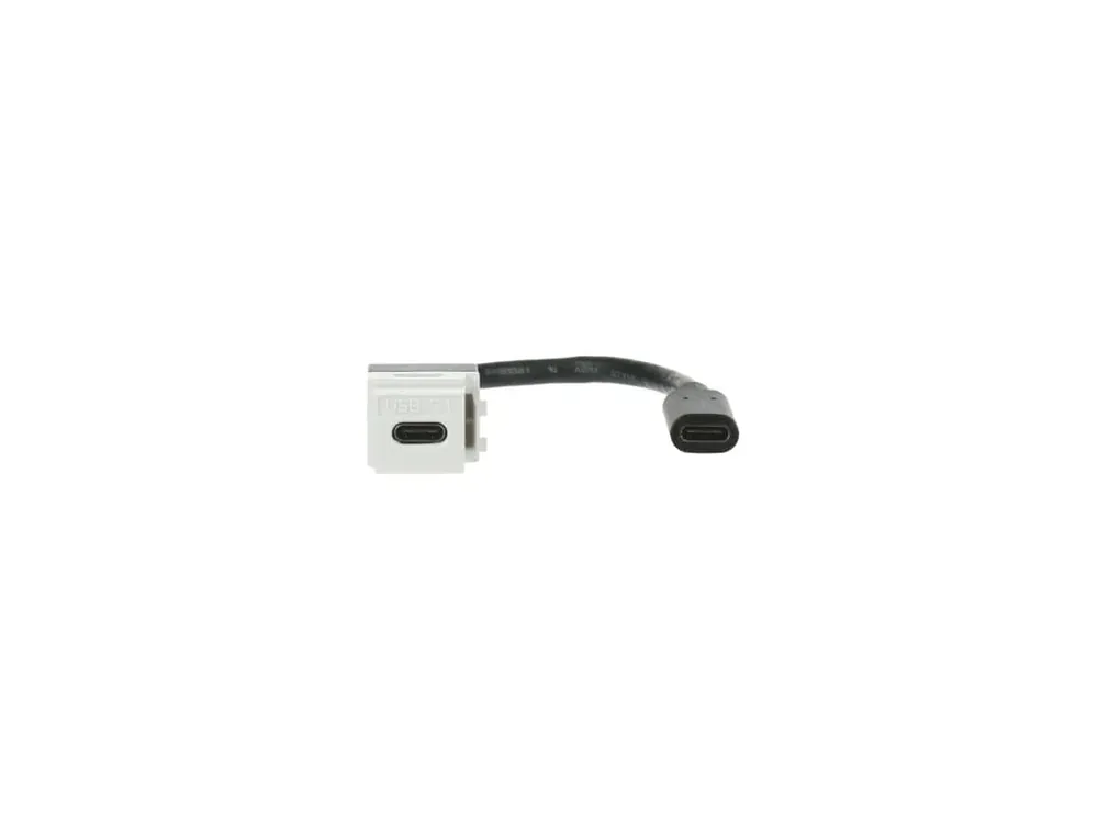 Zásuvka USB-C (keystone s kabelem), bílá - Skvělá cena