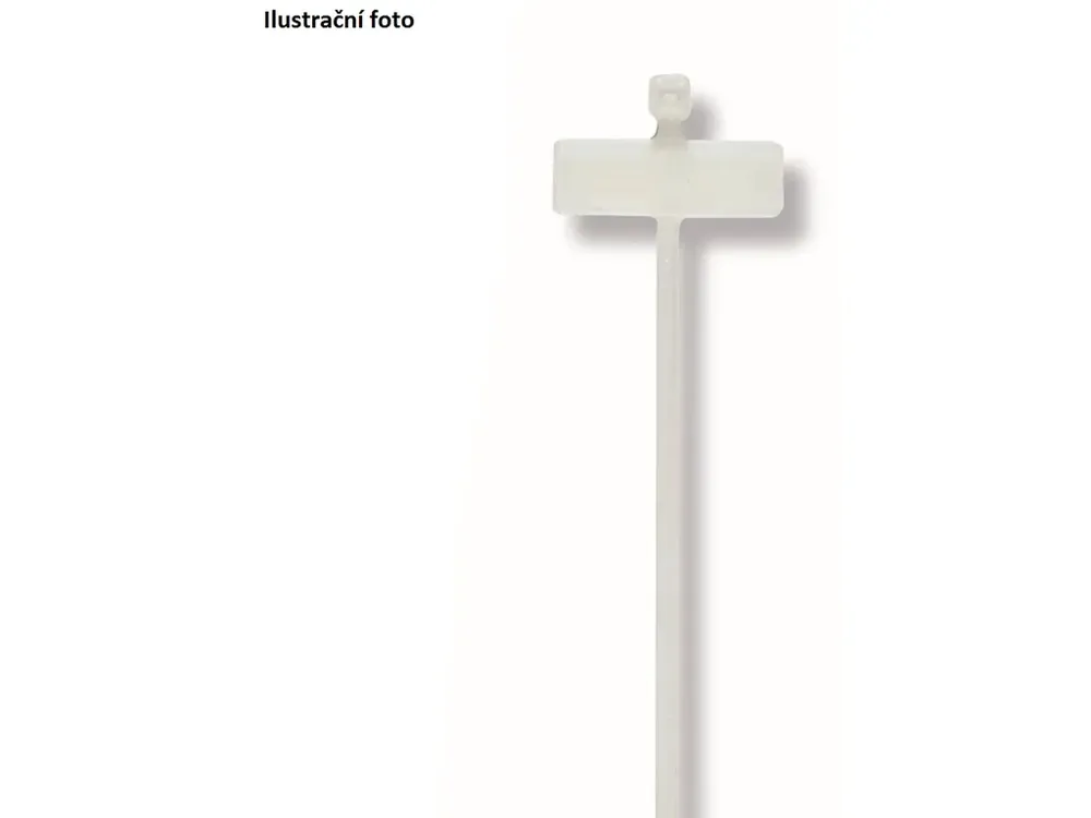 Populární - Vázací páska bílá se štítkem 100 x 2,5 mm (100 ks)